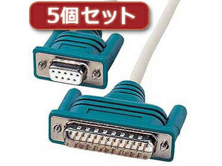 サンワサプライ 【5個セット】 サンワサプライ RS-232Cケーブル(クロス・2m) KR-XD2X5