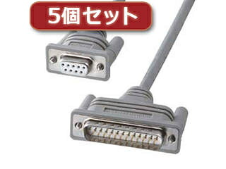 サンワサプライ 【5個仕掛ける】 サンワサプライ RS-232C有線テレビ(差し交わす・5m) KRS-423XF-5KX5