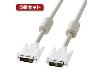 サンワサプライ 【5個セット】 サンワサプライ DVIケーブル(デュアルリンク、1m) KC-DVI-DL1KX5|ムラウチ