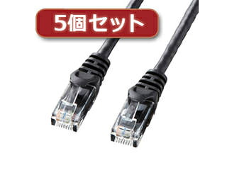 サンワサプライ 【5個セット】 サンワサプライ カテゴリ6UTPLANケーブル LA-Y6-15BKX5
