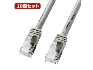 サンワサプライ 【10個セット】サンワサプライ ツメ折れ防止カテゴリ5eSTPLANケーブル KB-STPTS-02X10