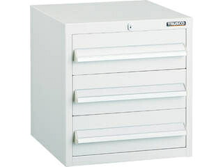 TRUSCO/トラスコ中山 【代引不可】LVR型キャビネット 392×412×H420 引出3段 ホワイト LVR-424W