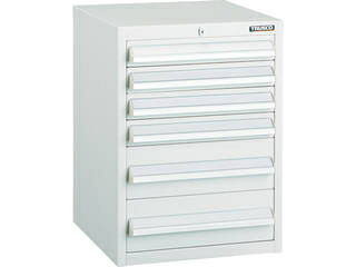 TRUSCO/トラスコ中山 【代引不可】LVR型キャビネット 392×412×H540 引出6段 ホワイト LVR-541W