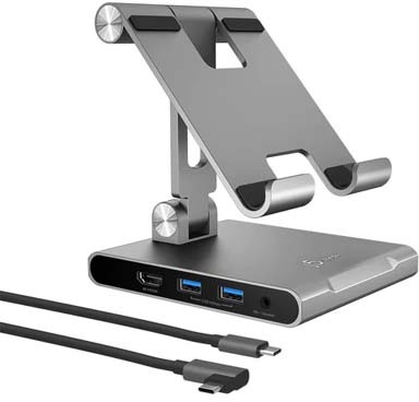 j5 create USB-C 4K 7in1 マルチアングル ドッキングタブレットスタンド JTS224｜ムラウチ