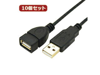 変換名人 変換名人 【10個セット】 極細USBケーブルAオス-Aメス 3m USB2A-AB/CA300X10