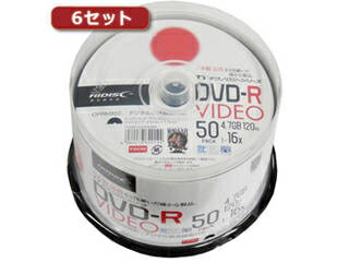 HIDISC/ハイディスク HI DISC 【6セット】 DVD-R(録画用)高品質 50枚入 TYDR12JCP50SPX6
