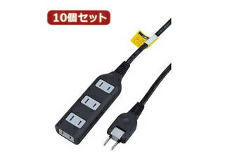 YAZAWA YAZAWA 【10個セット】耐トラ付タップ4個口 Y02S401BKX10
