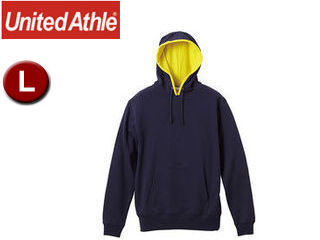 United Athle/ユナイテッドアスレ 10.0オンス スウェットプルオーバーパーカ（パイル） 【L】 （ネイビー×ブレージングイエロー）