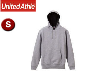 United Athle/ユナイテッドアスレ 10.0オンス スウェットプルオーバーパーカ（パイル） 【S】 （ミックスグレー×ブラック）