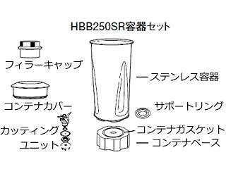 ハミルトン砂浜  ブレンダー ＨＢＢ２５０Ｓ・ＳＲ用 入れもの仕掛ける