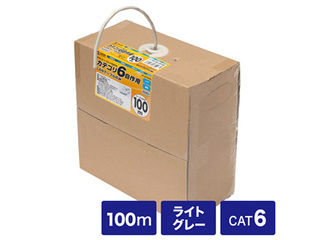 SANWA SUPPLY サンワサプライ カテゴリ6UTP単線ケーブルのみ 100m ライトグレー KB-T6L-CB100N｜ムラウチ