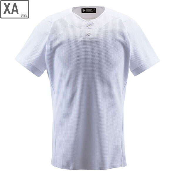DESCENTE デサント DB1012-SWHT ユニフォームシャツ ハーフボタンシャツ 【XA】 (Sホワイト)