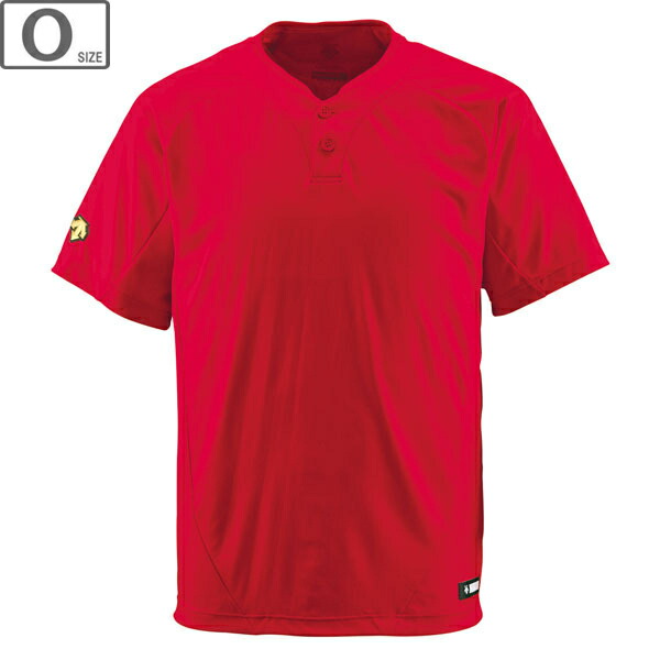 DESCENTE デサント DB201-RED ベースボールシャツ(2ボタン) 【O】 (レッド)