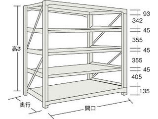 【組立・輸送等の都合で納期に1週間以上かかります】 TRUSCO/トラスコ中山 【代引不可】M10型重量棚 900X620XH1800 5段 単体 ネオグレー M10-6365NG｜ムラウチ