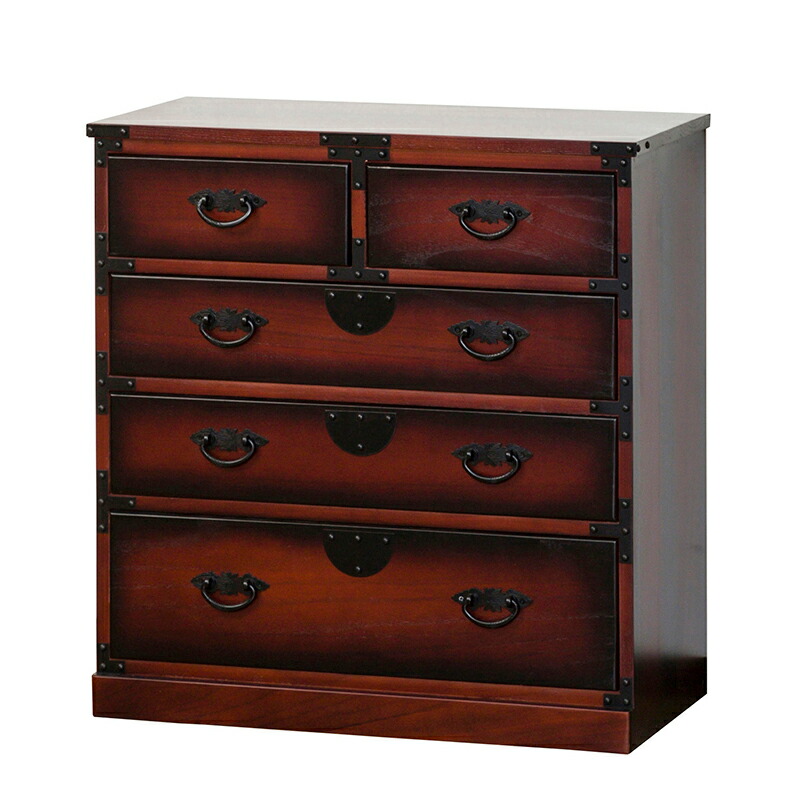 楽天市場】民芸調 引出箪笥（たんす）64734 和風 昭和レトロ モダン