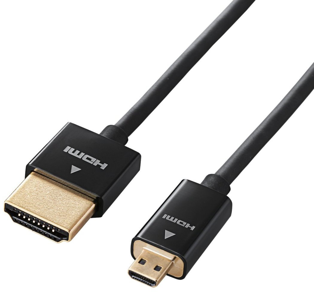 ELECOM エレコム HDMI microケーブル/スリム/イーサネット対応/1.5m/ブラック CAC-HD14SSU15BK