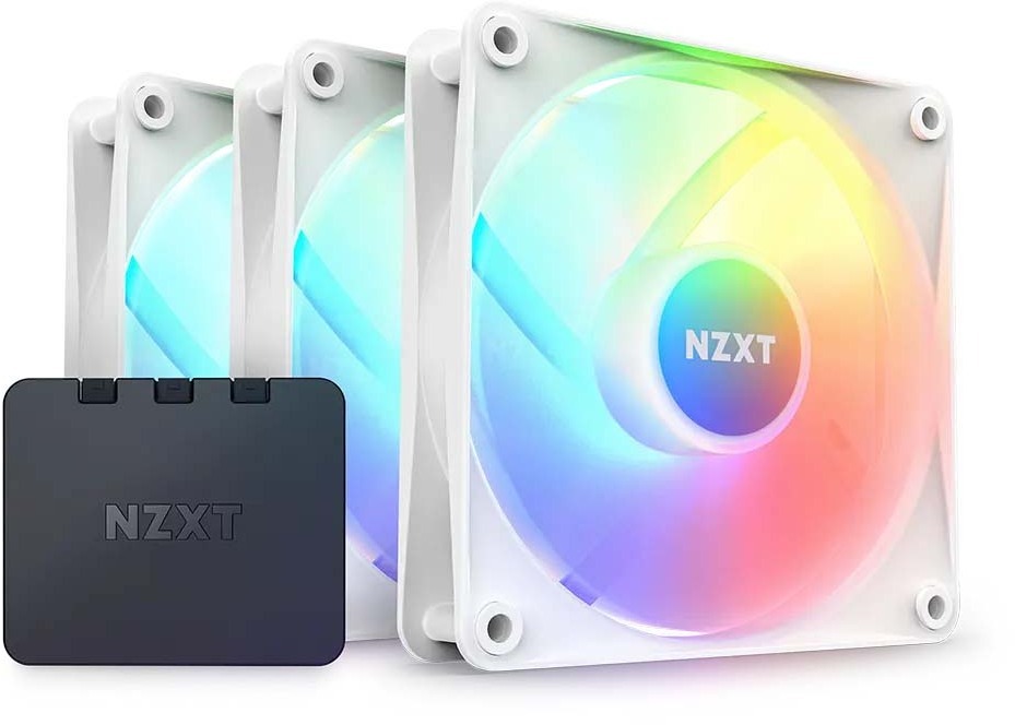 NZXT 入れもの気違い F120 RGB Core Triple Pack 120粍 x3容器に並べる・白いこと RF-C12TF-W1