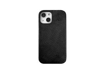 abbi SIGNATURE abbi SIGNATURE VINTAGE イタリアンレザーバックカバー for iPhone 14 黒いこと うしろ側押しかぶせる型 ABS24052i14B