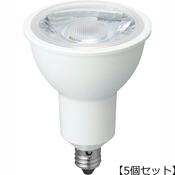 YAZAWA 【5個セット】YAZAWA ハロゲン形LED 広角 電球色 調光対応 LDR7LWE11D2X5