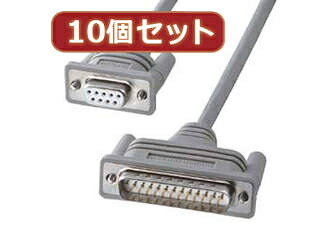 サンワサプライ 【10個セット】サンワサプライ RS-232Cケーブル(クロス・0.75m) KRS-423XF-07KX10