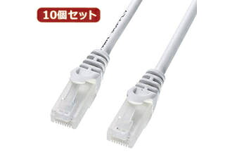 サンワサプライ 【10個セット】サンワサプライ ツメ折れ防止CAT5eLANケーブル LA-Y5TS-10X10|ムラウチ