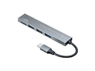 サンワサプライ 【5個セット】 サンワサプライ Type-C 3ポート コンボスリムハブ(microSDカードリーダー付き) USB-3TCHC19S