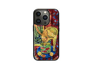 ikins ikins 天然貝ケース for iPhone 14 Pro 魚と猫 背面カバー型 I23592i14P