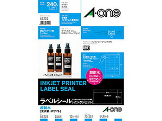 3M 【5個セット】 3M A-one エーワン 超耐水ラベル(インクジェット)超耐水光沢紙 ホワイト 3M-64224X5