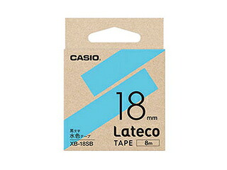 カシオ計算機 【5個セット】 カシオ計算機 Lateco 詰め替え用テープ 18mm 水色テープ 黒文字 XB-18SBX5