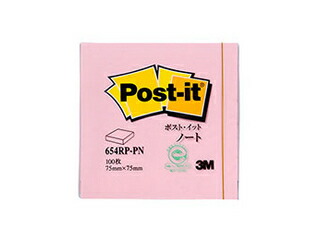 3M 【20個セット】 3M Post-it ポストイット 再生紙 ノート ピンク 3M-654RP-PNX20