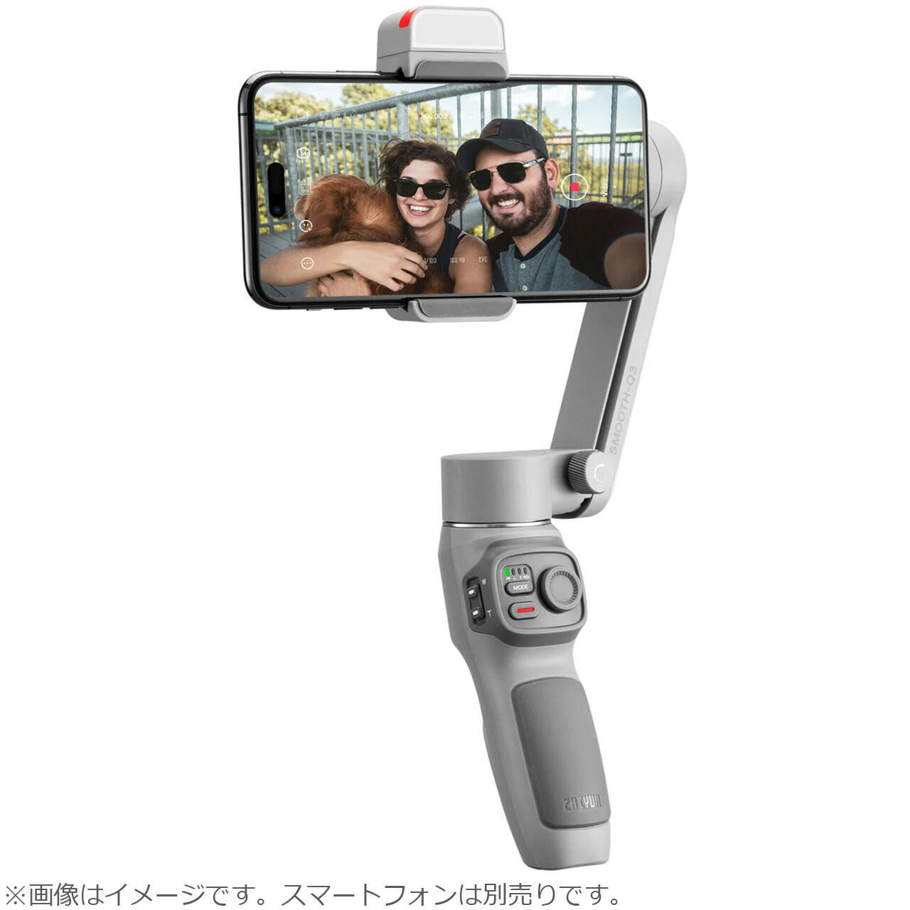 ZHIYUN ジーウン SMOOTH-Q3 LEDフィルライト付き 小型折りたたみ式スマホ用3軸ジンバル　スムーズ