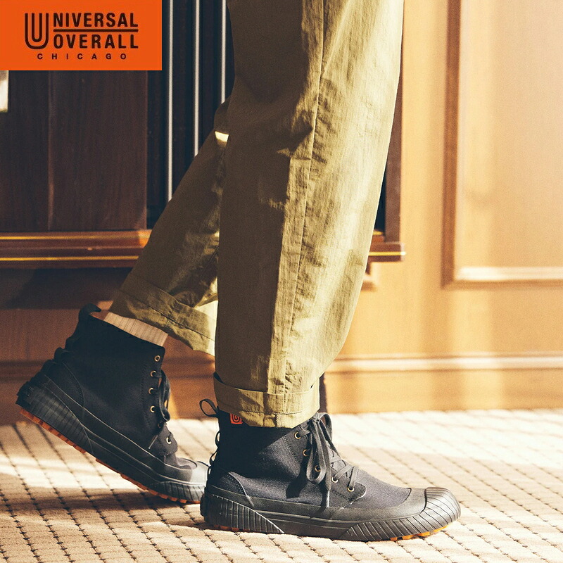 UNIVERSAL OVERALL ユニバーサルオーバーオール 【ユニセックス】UO14 【ブラック】 UO14176 撥水 スニーカー 高耐滑性 ハイカット
