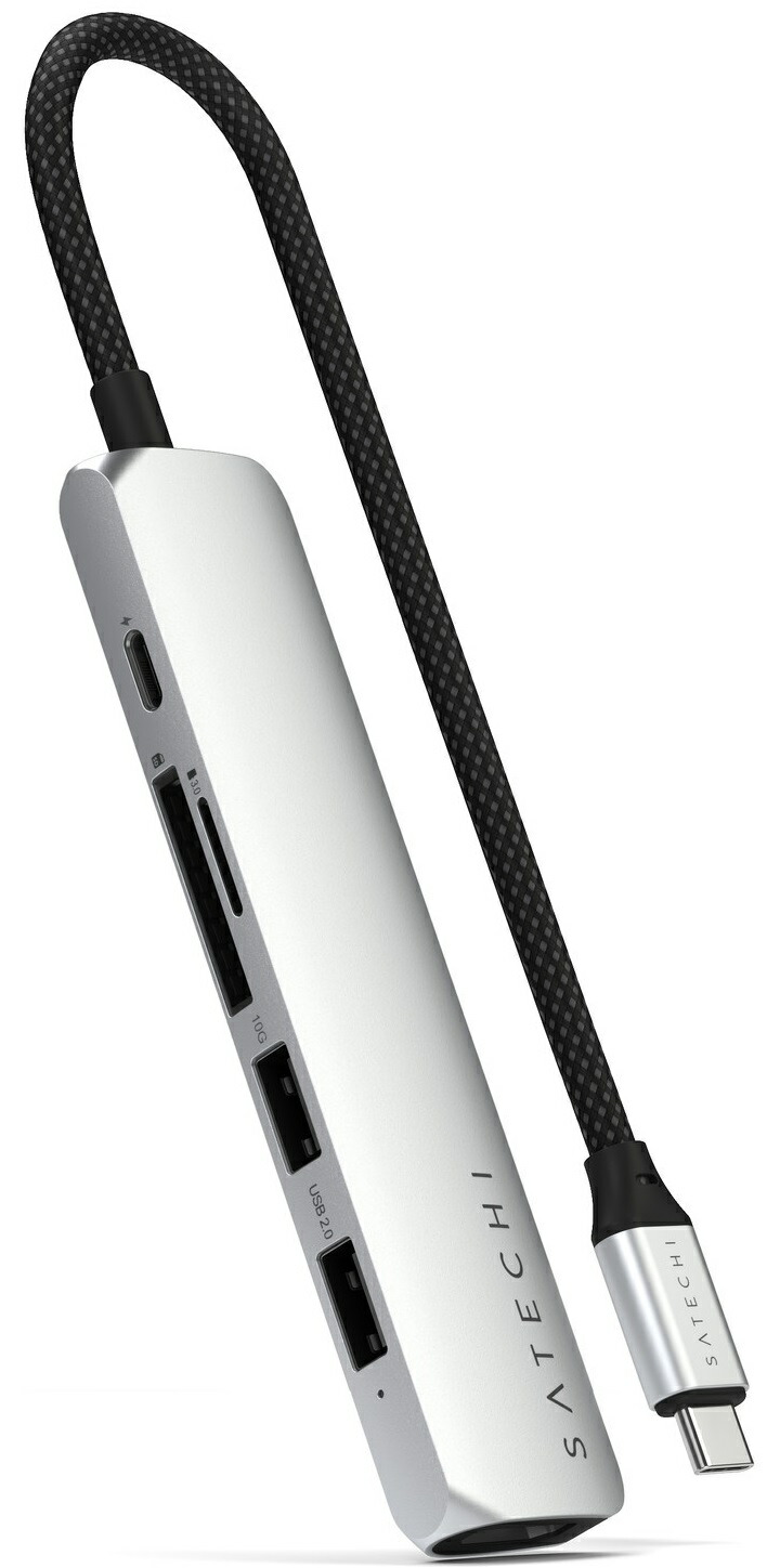 Satechi サテチ Satechi 6-in-1 USB-C Slim Multiport Adapter (Silver) PST-P6SS