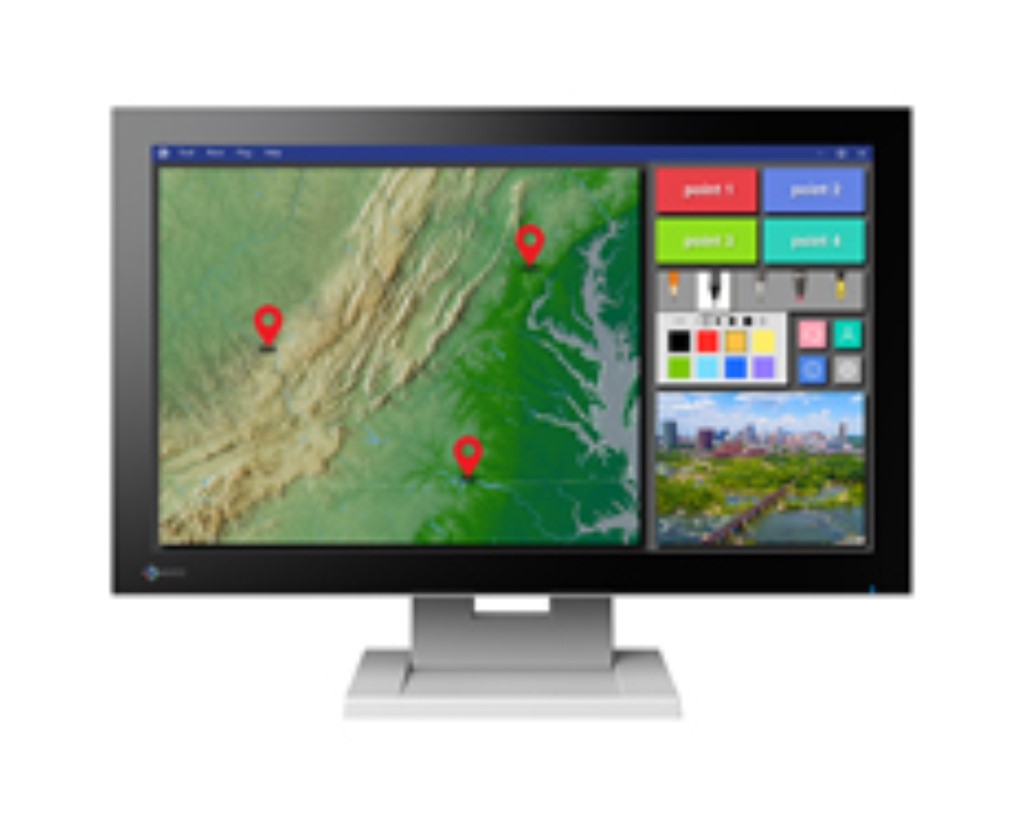 EIZO DuraVision 21.5インチタッチパネル装着カラー液晶モニター FDF2182WT-TGY チルトスタンドモデルです