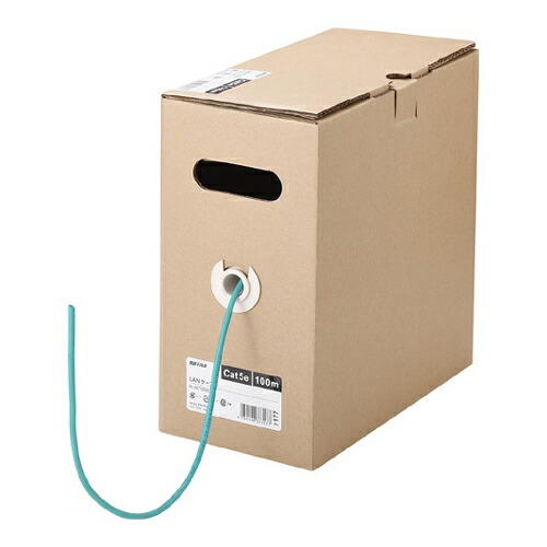 BUFFALO バッファロー Cat5e LANケーブル 100m 単線 グリーン BL5E1000GR
