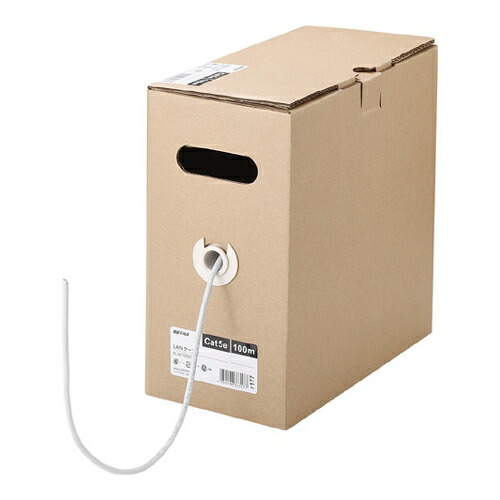BUFFALO バッファロー Cat5e LANケーブル 100m 単線 ホワイト BL5E1000WH