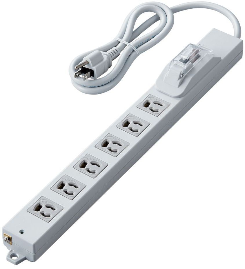 ELECOM エレコム 法人用水道栓/ロング型/3P6口/1m/抜け打ちきり/過電流ブレーカー/ともし火薄墨色 T-H0710OCPR
