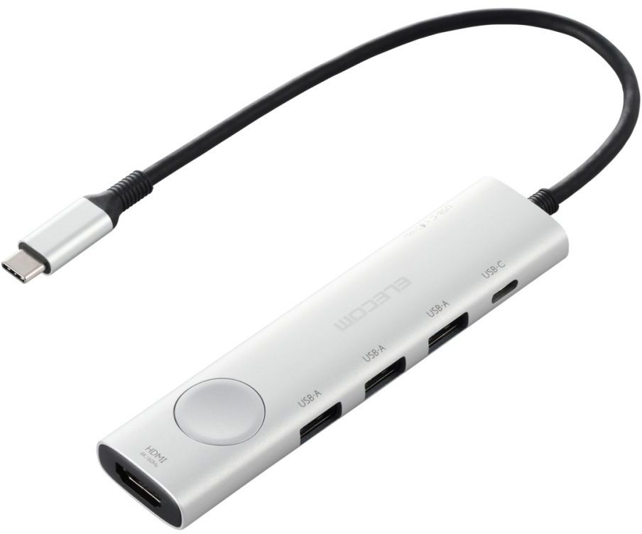 ELECOM エレコム Type-Cドッキングステーション/USB PD対応/USB-A×3/USB-C×2/HDMI(4K60Hz)/シルバー DST-S060BPSV|ムラウチ
