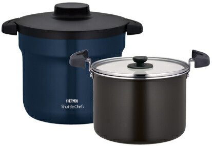 THERMOS サーモス KBJ-4502-NVY(ネイビー)　真空保温調理器シャトルシェフ 4.3L(4～6人用)