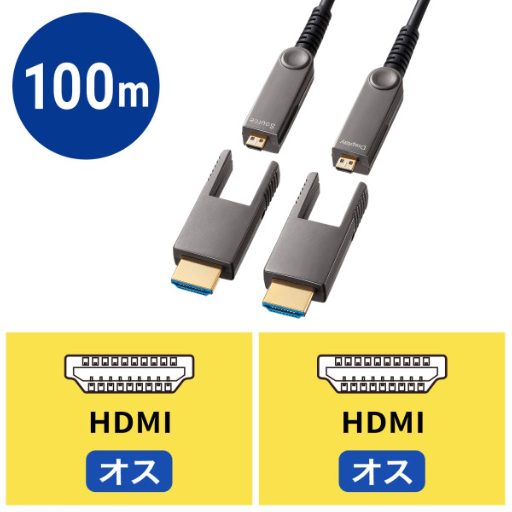 SANWA SUPPLY サンワサプライ KM-固定ディスク20-PFBAD100 4K60サイクル相応う光衣料繊維HDMI有線テレビ(100m)