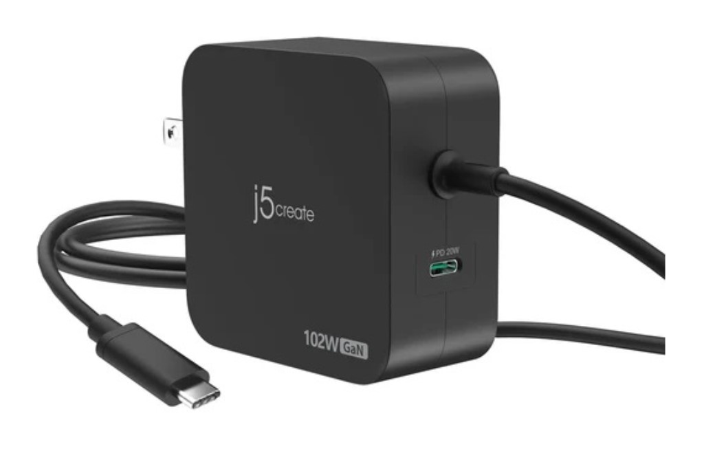j5 create JUP25102 102W GaN 2ポート USB PD急速充電器（1.8m） 7,004円