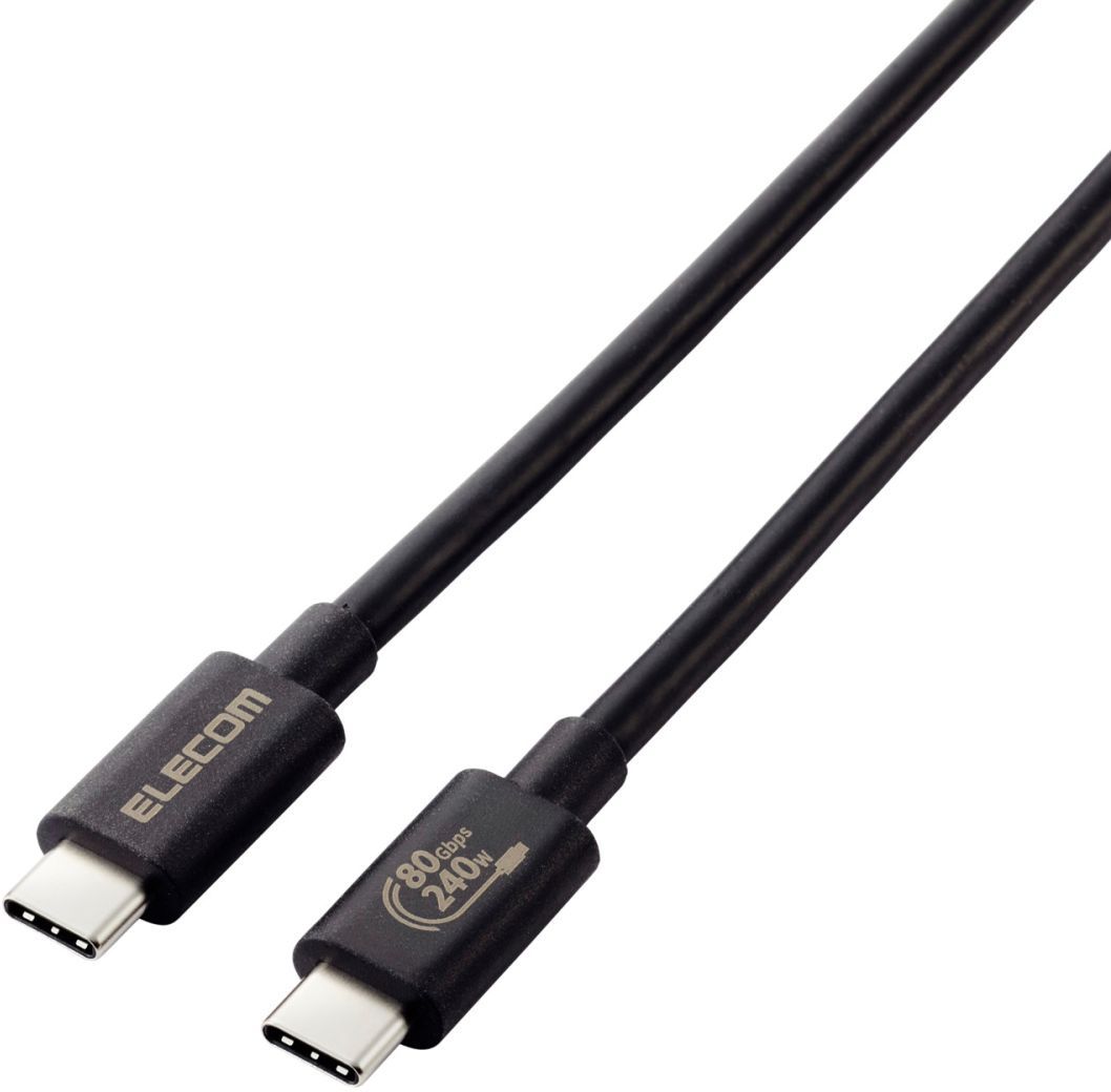 ELECOM エレコム USB4有線テレビ/C-C印字機/公証品/USB Power Delivery相応う/240W/80Gbps/1.0m/黒いこと USB4-V2CCE10NBK