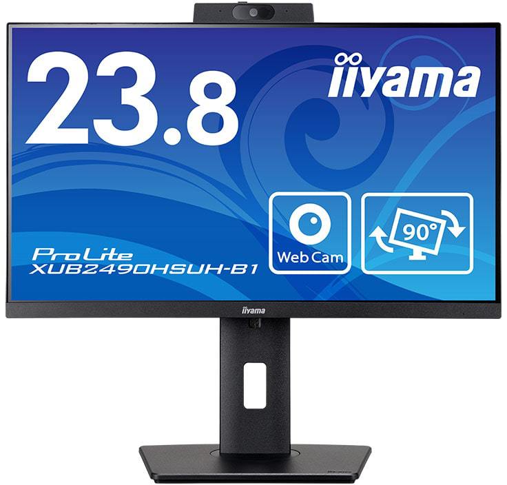 iiyama 飯山 フルHD対応 23.8型液晶ディスプレイ/ブラック/スピーカー/IPS/昇降/スウィーベル/縦回転 XUB2490HSUH-B1