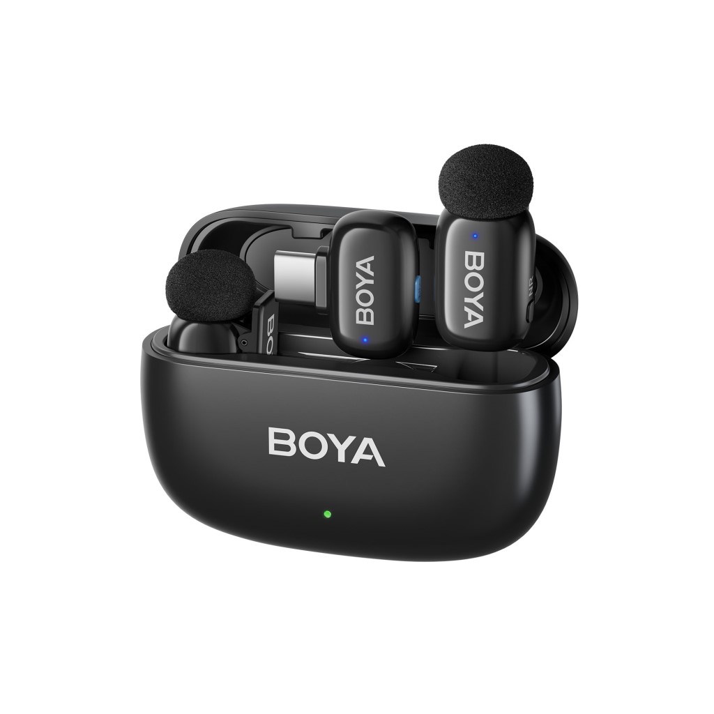 BOYA 小型無線電話マイクロホン/ノイズキャンセリング/USB-C相応う/黒いこと/2年引き受ける BOYAMINI14