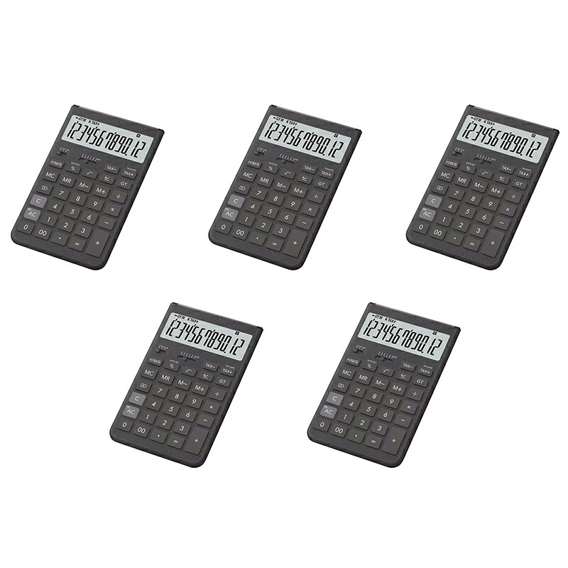 CASIO カシオ デザイン電卓 ジャストタイプ Comfy コンフィ ダークグレー 5台セット JT-200T-GY-N 11,129円