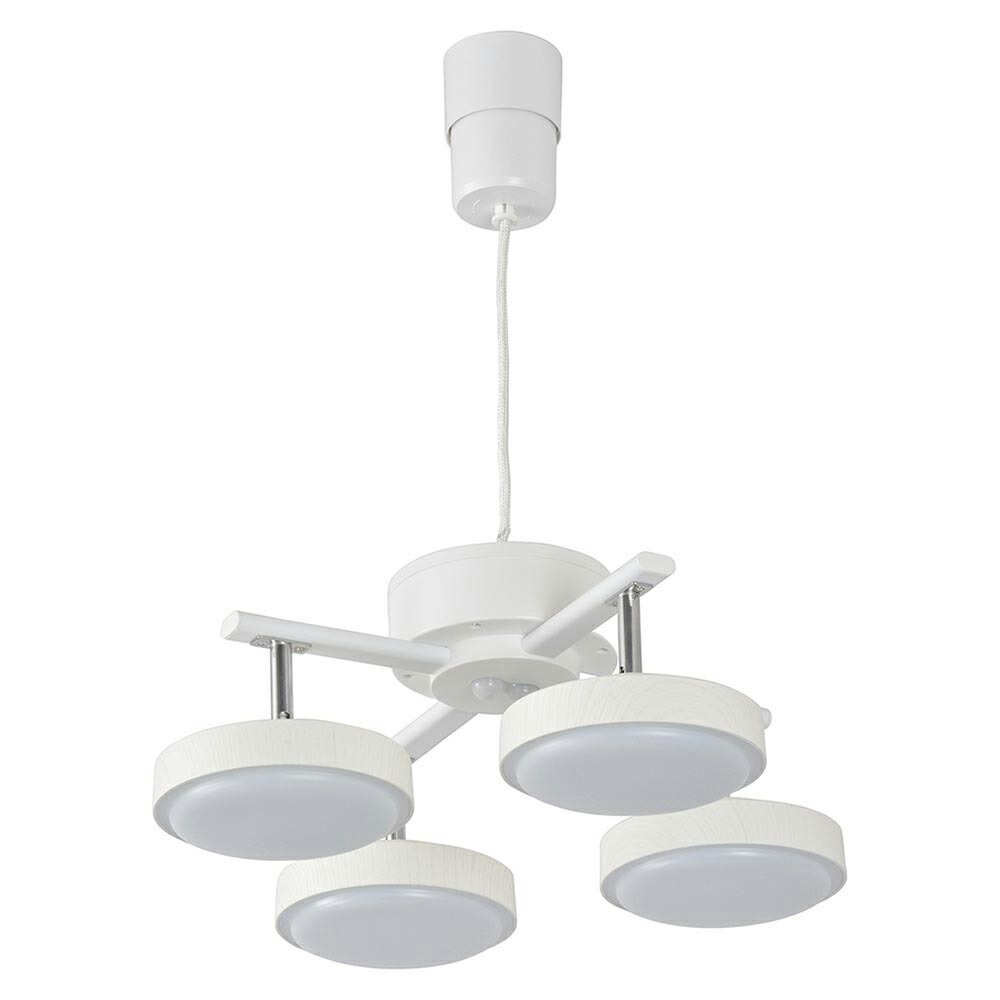 OHM オーム電機 LT-YLP4RC-W　LED4灯ペンダントライト ホワイトウッド ※リモコン付