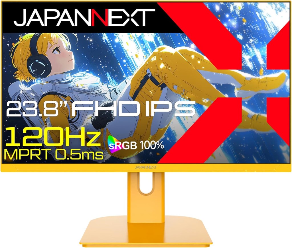 JAPANNEXT ジャパンネクスト フルHD対応23.8型ゲーミングモニター(IPS/120Hz/スピーカー/イエロー/2年保証) JN-IPS238G120F-YE 単品購入のみ可（同一商品であれば複数購入可） クレジットカード 代金引換決済のみ｜ムラウチ