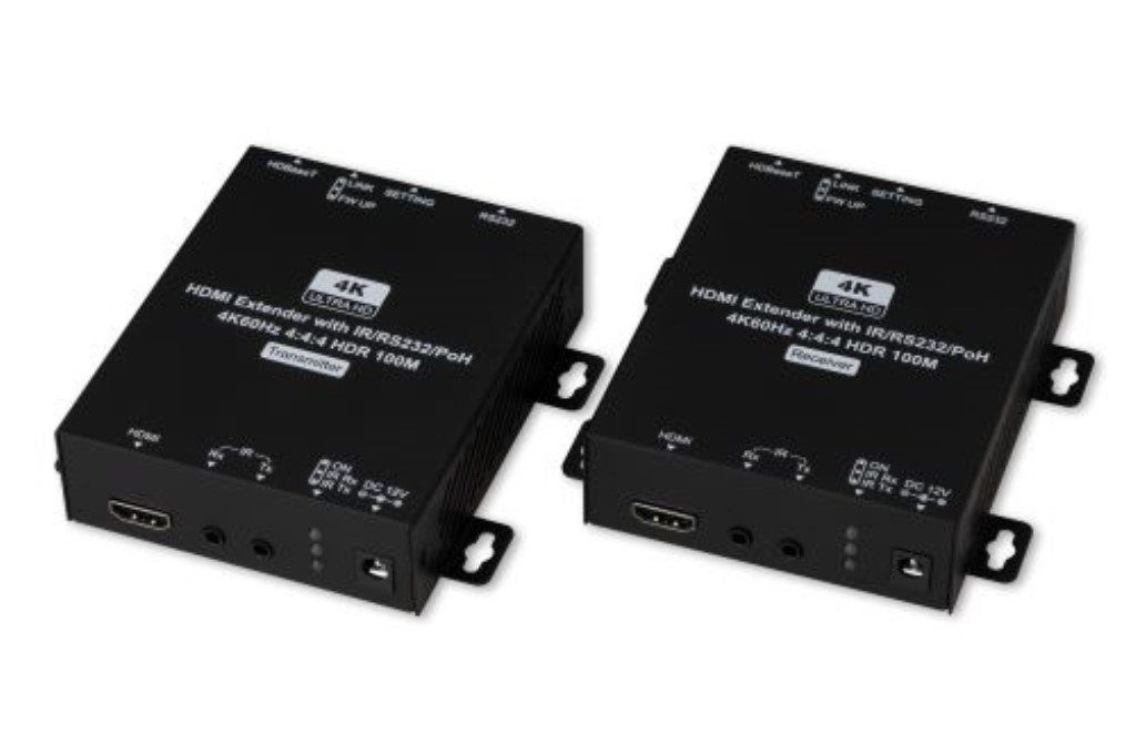 ラウンド HDMIエクステンダー(HDBaseT、送受信機書き割りひな形) HE02EXP