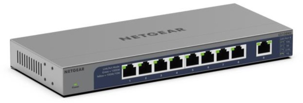 NETGAER サイバー空間歯車・世界的 GS108MX ギガ8界面10G/マルチギガアップリンク アンマネージスイッチ GS108MX-100JPS