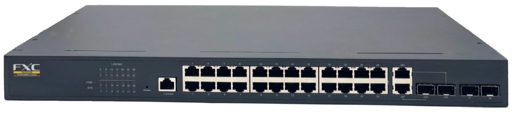 FXC 24ポート 10/100/1000Mbps および 4ポートSFP 管理機能付スイッチ FXC5728